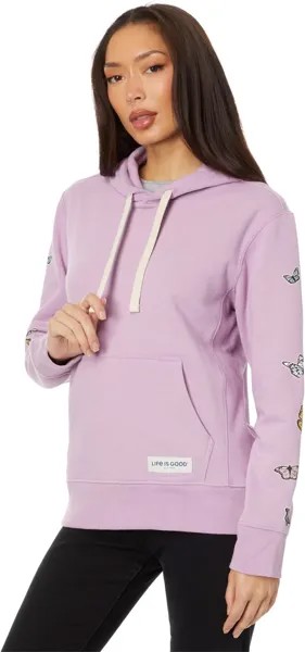 Толстовка с принтом «Вертикальные бабочки» Simply True Fleece Life is Good, цвет Violet Purple