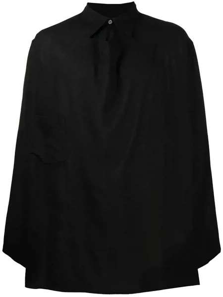 Yohji Yamamoto рубашка с длинными рукавами и драпировкой
