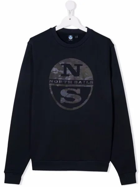 North Sails Kids толстовка с камуфляжным логотипом