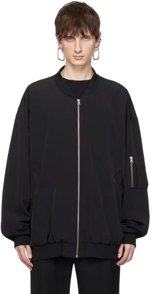 Черный бомбер на молнии Mm6 Maison Margiela, цвет Black