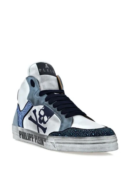 Philipp Plein высокие кеды Strass Retrokickz TM, белый