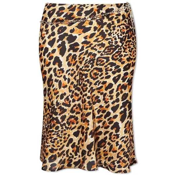 Юбка Paco Rabanne Leopard Print Midi Skirt