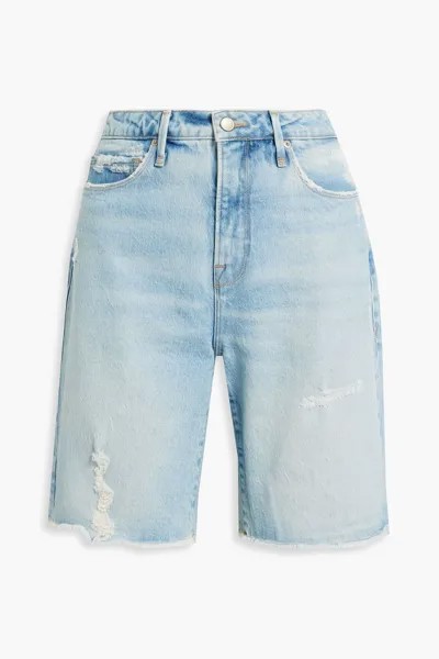 Хорошие джинсовые шорты-бермуды 90-х годов с потертостями GOOD AMERICAN, синий