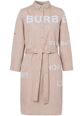 Burberry платье Kiley с логотипом и поясом