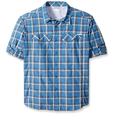 Мужская рубашка в клетку с длинным рукавом Columbia Big Silver Ridge, морской синий вереск