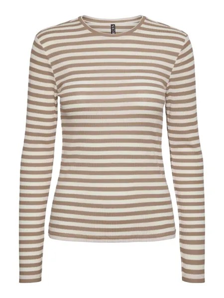 Лонгслив Pieces RUKA, цвет Kitt/Dark Beige