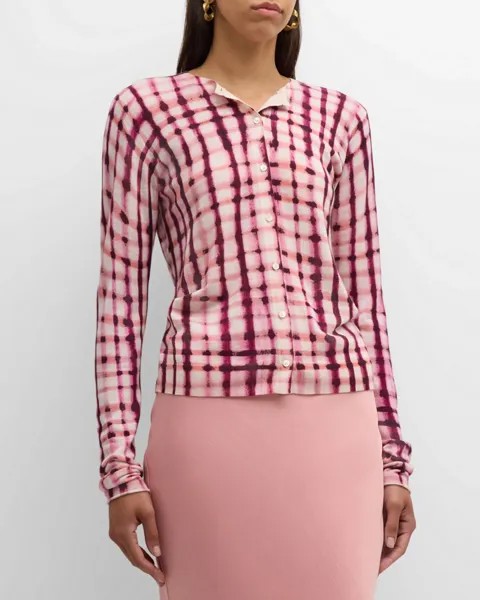 Кардиган в клетку Delicate Statements с принтом DOROTHEE SCHUMACHER, цвет 045 - Pink White Mix