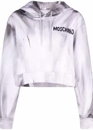 Moschino укороченное худи с принтом Brushstroke