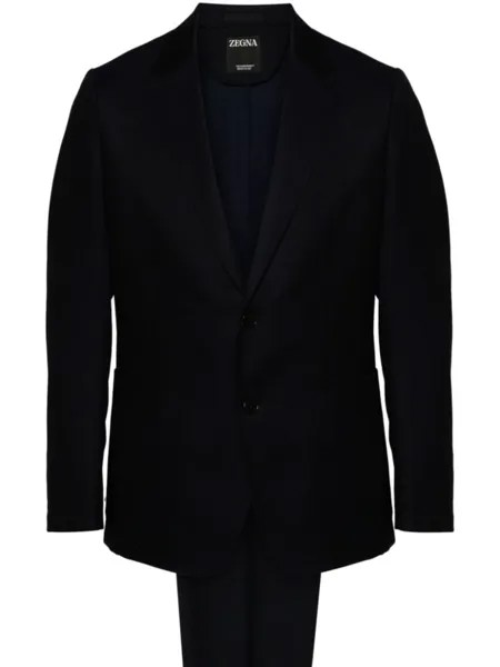 Zegna костюм с однобортным пиджаком, синий