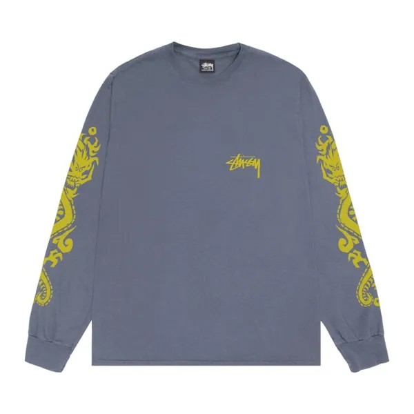 Футболка Stussy Dragons Long-Sleeve Tee, синий