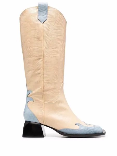 Nodaleto colour-block knee-high boots