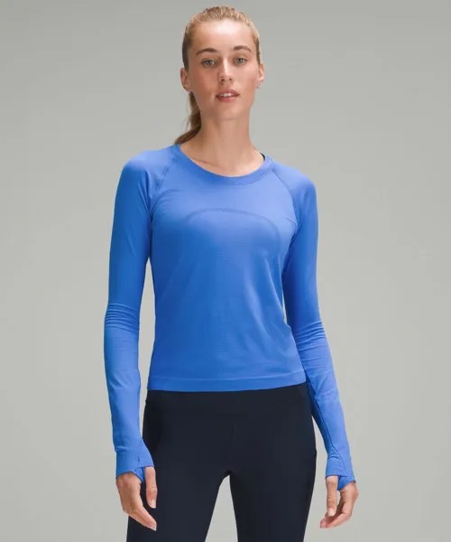 Рубашка Swiftly Tech с длинными рукавами 2.0 Lululemon, синий