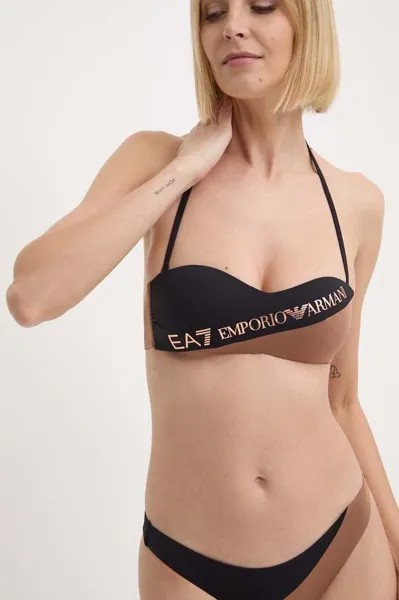 Раздельный купальник EA7 Emporio Armani, коричневый