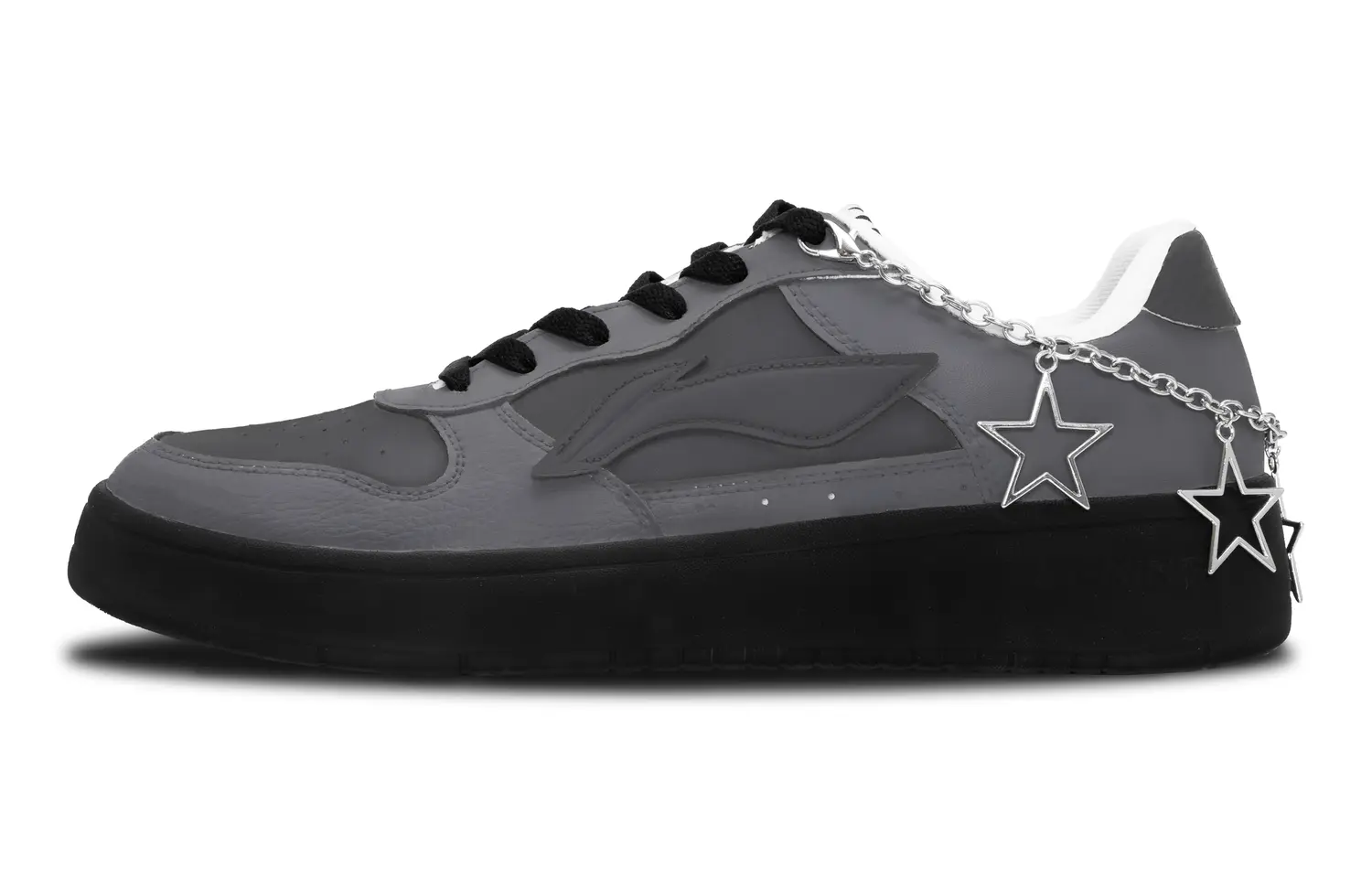 Кроссовки LINING Pontoon Boats Skateboarding Shoes Men Low-top Silver, черный