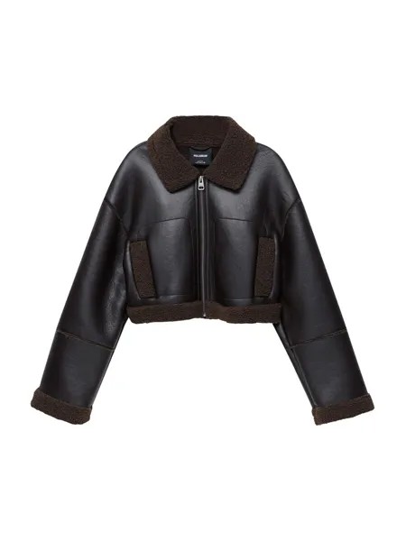 Межсезонная куртка Pull&Bear, цвет Chocolate/Dark Brown