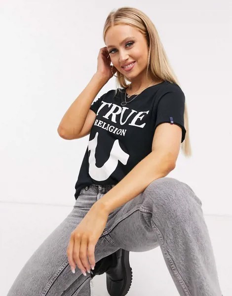 Черная футболка с логотипом True Religion-Черный цвет