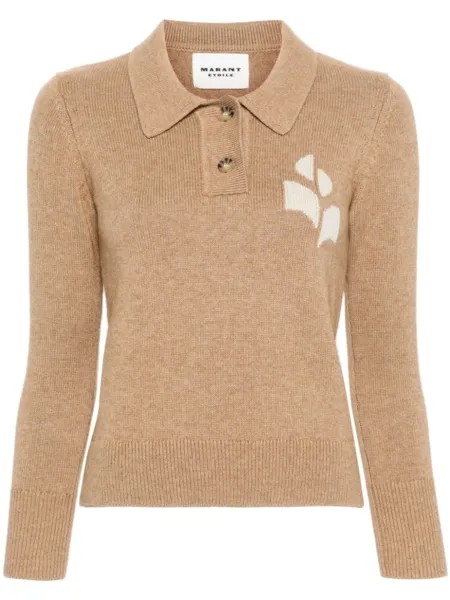 Marant Étoile толстовка Nola с воротником поло, коричневый