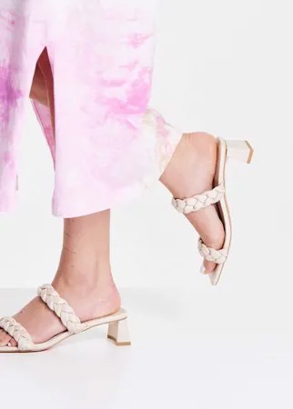 Кремовые плетеные мюли для широкой стопы Topshop Wide Fit Dream-Белый