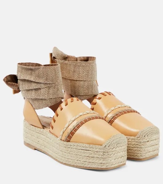 Кожаные эспадрильи на платформе Ulla Johnson, коричневый