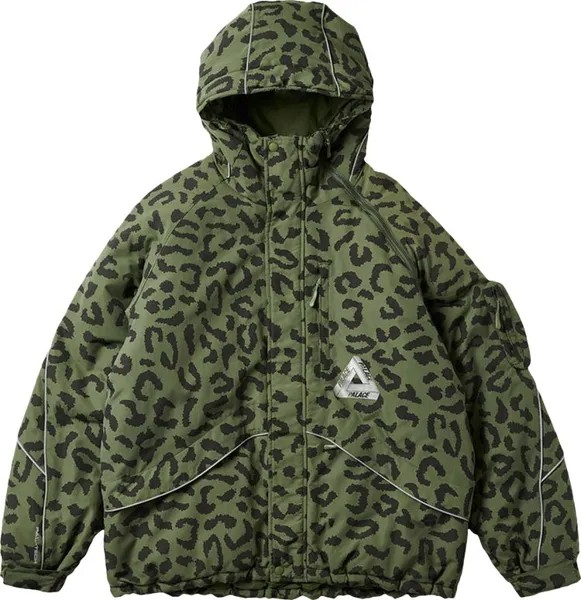 Куртка Palace M-Tech Hooded Jacket 'Olive Cheetah', зеленый