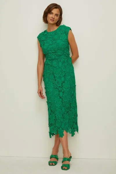 Миниатюрное кружевное платье-карандаш миди Oasis, зеленый
