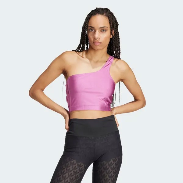 Модный укороченный топ из спандекса с вырезами Adidas, цвет Semi Pulse Lilac