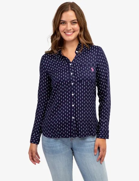 Рубашка с принтом U.S. Polo Assn., синий