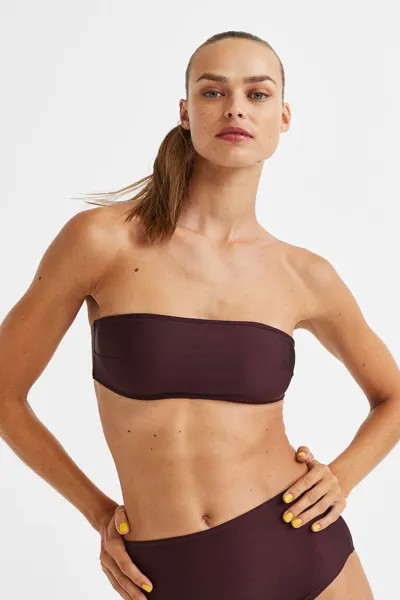 Уплотненный лиф бикини-бандо H&M, красный