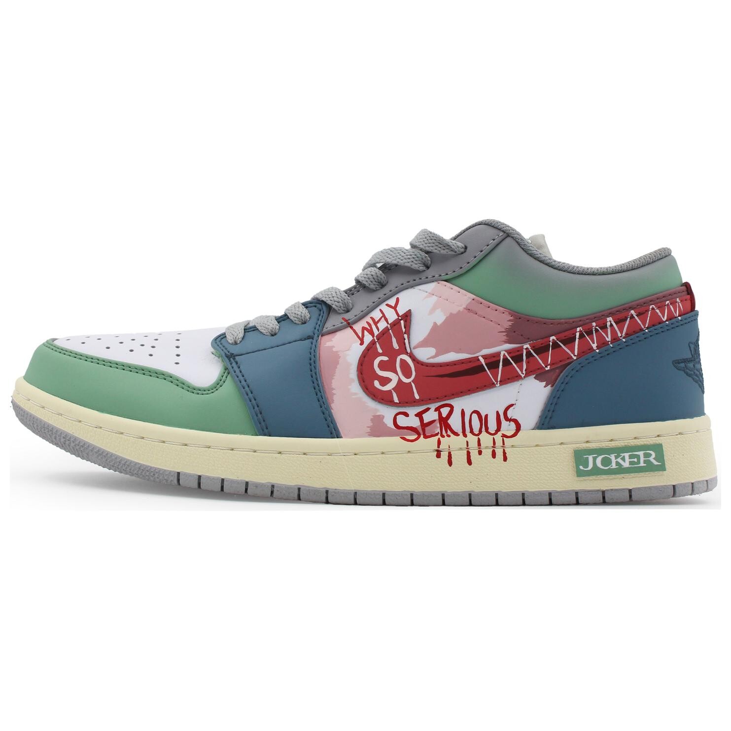 Кроссовки Air Jordan 1 Vintage Basketball Shoes Men Low-top Red, зеленый