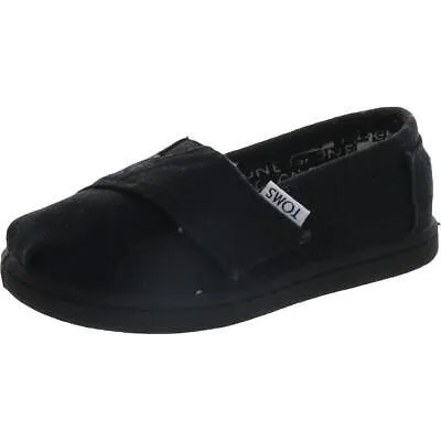 Черные парусиновые туфли на плоской подошве для девочек Toms 6, средний (B,M) для малышей BHFO 9935
