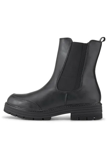 Ботильоны MIT SEITLICHEM GUMMIZUG TOM TAILOR, цвет black