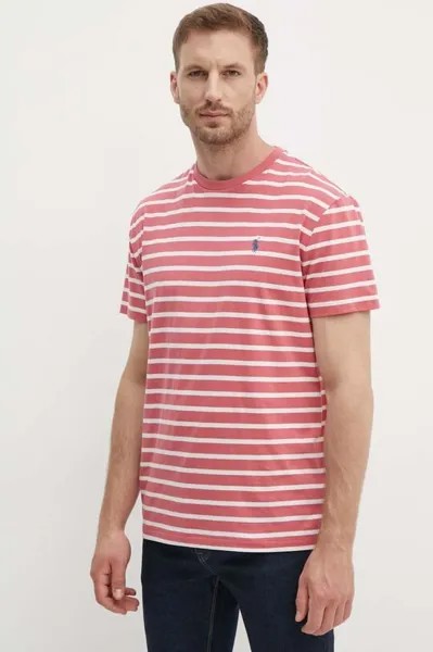 Хлопковая футболка Polo Ralph Lauren, розовый