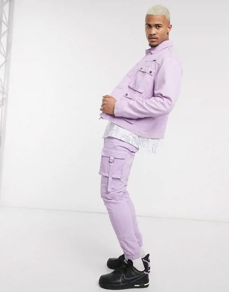 Лавандовые брюки-карго от комплекта Liquor N Poker-Фиолетовый