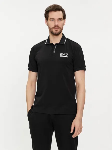 Рубашка поло стандартного кроя Ea7 Emporio Armani, черный