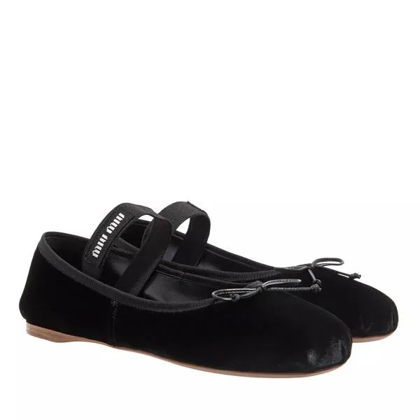 Лоферы woman velvet ballerinas Miu Miu, черный