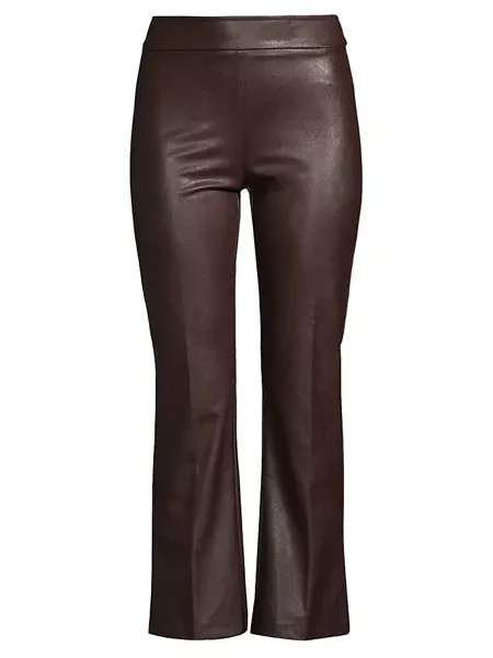 Укороченные брюки Leo из искусственной кожи Avenue Montaigne, цвет brown pleather