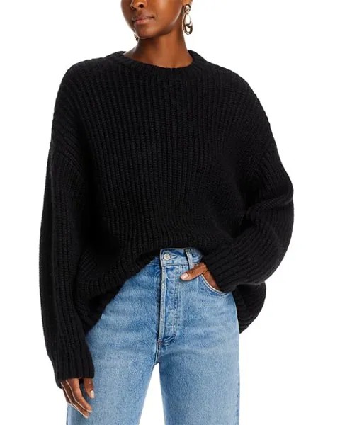 Шерстяной свитер Sydney с круглым вырезом Anine Bing, цвет Black