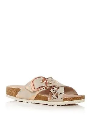 BIRKENSTOCK Женские серые кожаные шлепанцы на платформе Siena с серыми крапинками 5