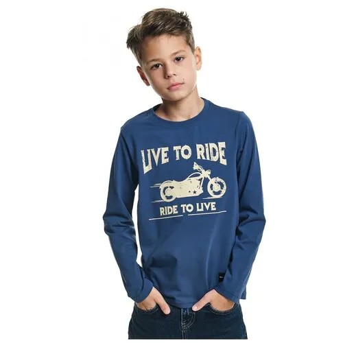 Лонгслив Mini Maxi, размер 128, серый, синий