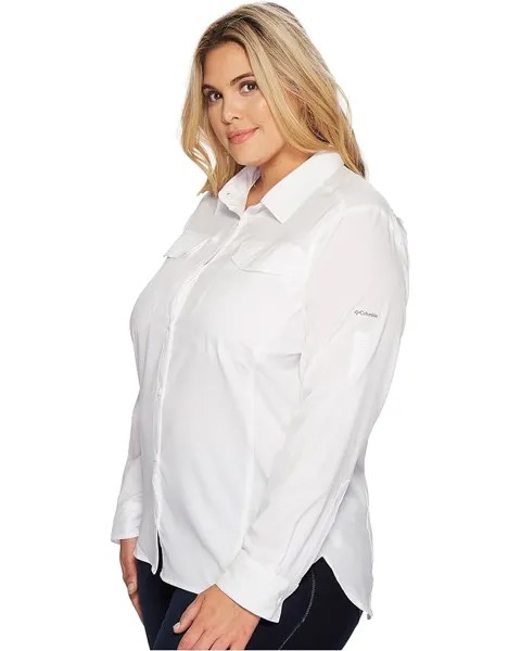 Рубашка Columbia Plus Size Silver Ridge Lite Long Sleeve Shirt, белый