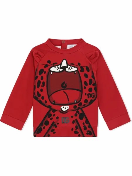 Dolce & Gabbana Kids топ с длинными рукавами и графичным принтом