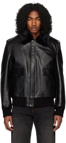 Черная кожаная куртка A-2 Schott