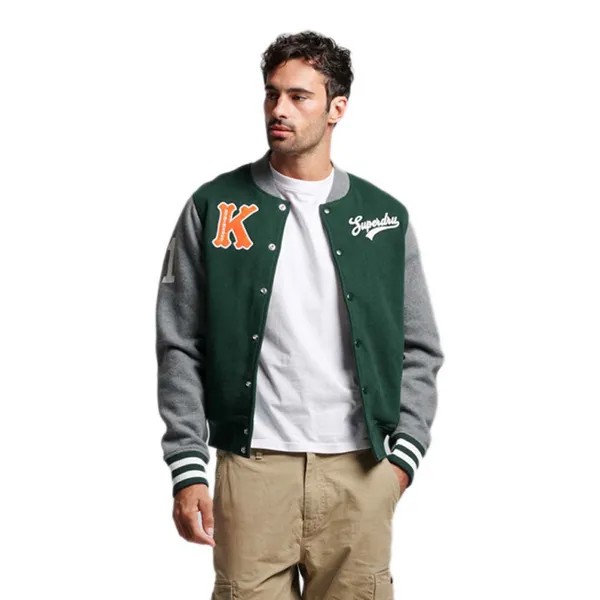 Куртка Superdry Vintage Collegiate Bomber, зеленый