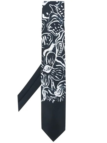 Off-White галстук с цветочным принтом