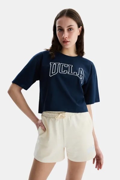 Короткая хлопковая футболка Helena Ucla, синий