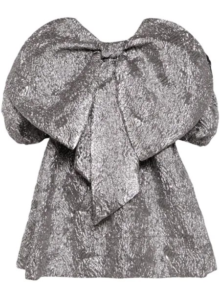 Simone Rocha короткое платье мини Double Bow Smock, металлик