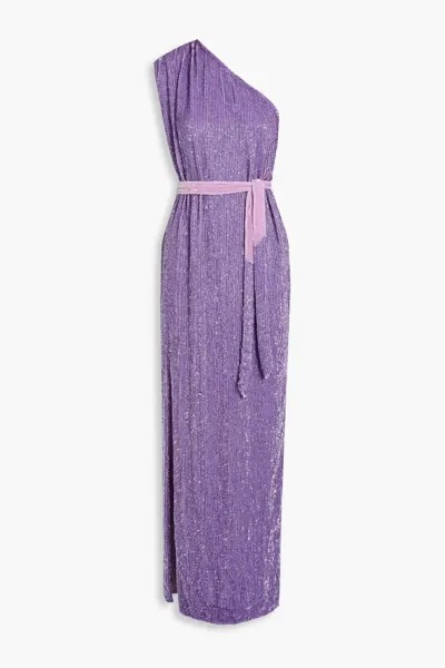 Шифоновое платье макси Vivien на одно плечо с пайетками Retrofête, фиолетовый
