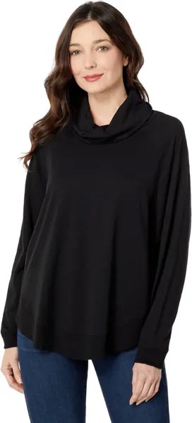 Пуловер Lilla P Rib Trim Dolman Turtleneck, черный