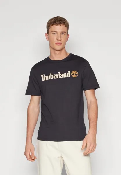 Футболка с принтом Linear Logo Short Sleeve Tee Timberland, черный