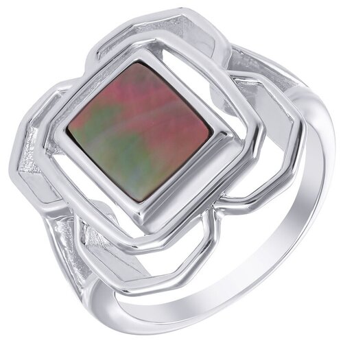 Кольцо ELEMENT47 серебро, 925 проба, перламутр, размер 17
